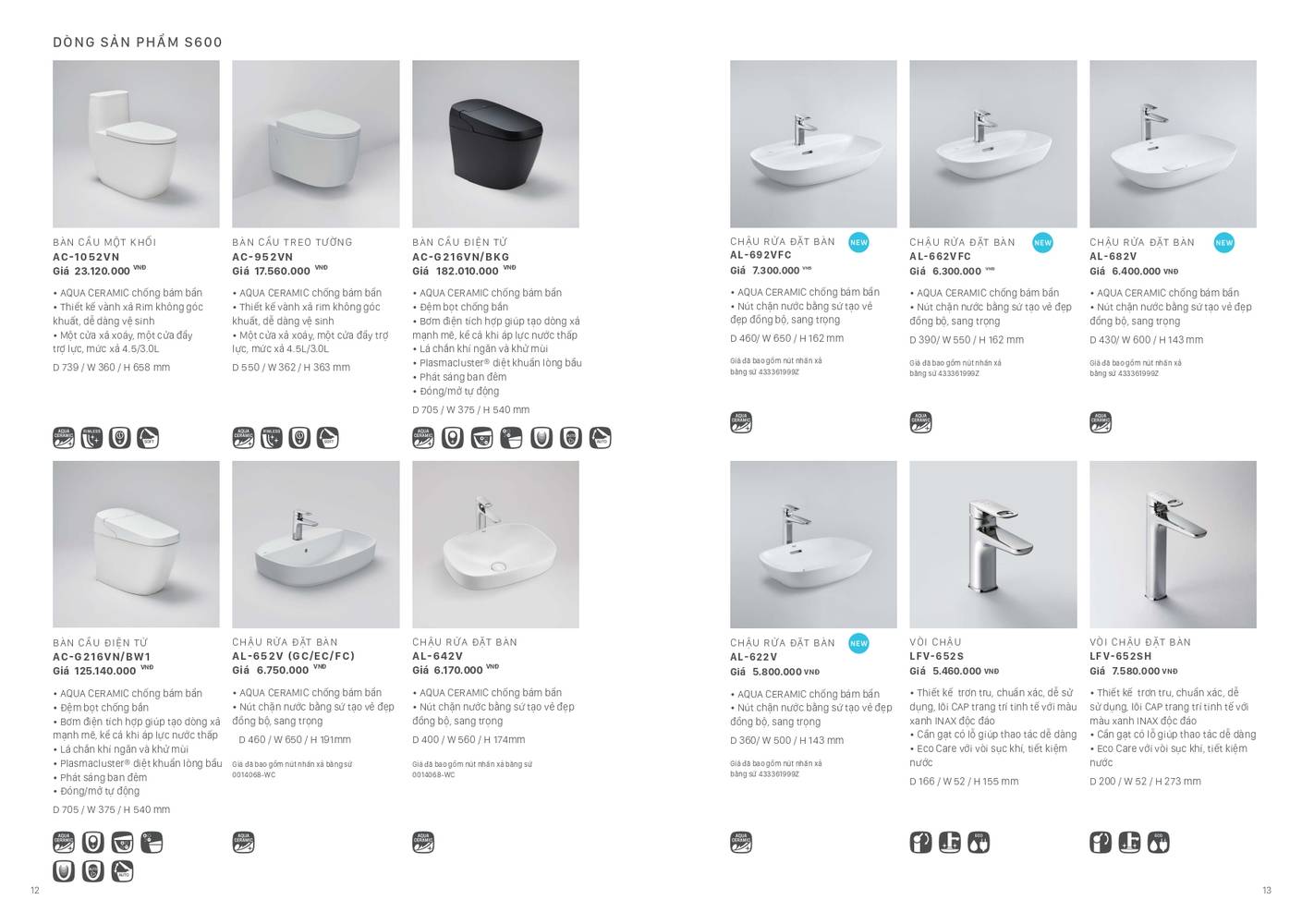 Thiết bị vệ sinh INAX Catalogue và Bảng giá mới nhất 2026 /Page 6